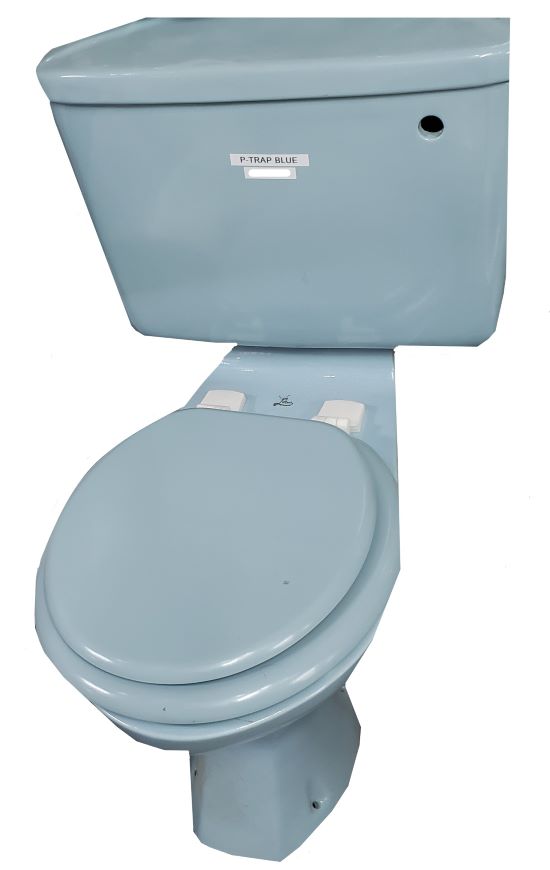 Toilet Set P-Trap Blue