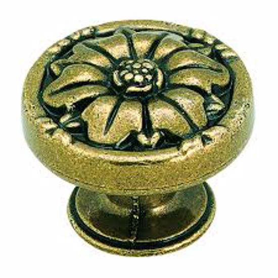 Cabinet Knob FlowerBrass 1-1/4