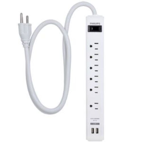 POWER STRIP 6 OUTLET W/USB
