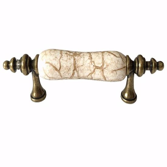 Drawer Pull 3CC A/Brass/Glass
