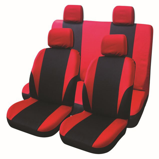 SEAT COVER BLACK & RED 8PCS