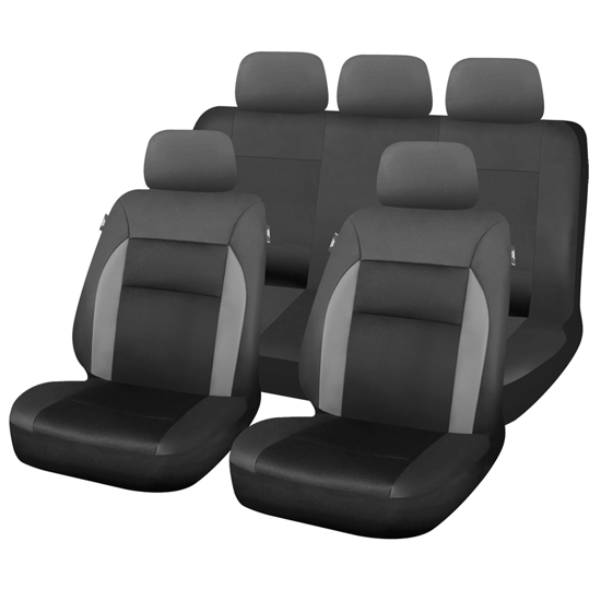 Seat Cover Leather GREY 8PCS