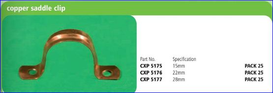 Saddle Clip Copper 15mm