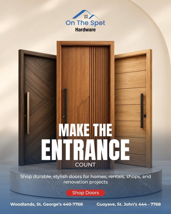 First impressions start at the entrance. 🚪✨ Find a door that suits your home, rental property, or business. Visit On The Spot Har…
